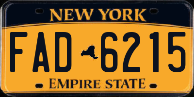 NY license plate FAD6215