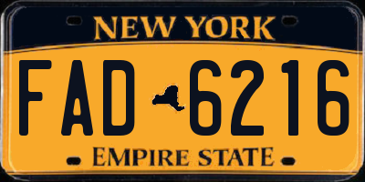 NY license plate FAD6216