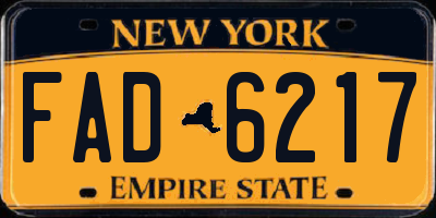 NY license plate FAD6217