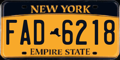 NY license plate FAD6218