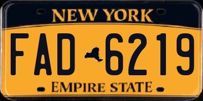 NY license plate FAD6219