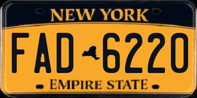 NY license plate FAD6220