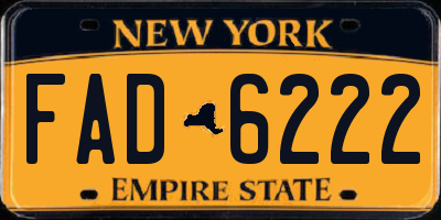 NY license plate FAD6222