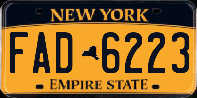 NY license plate FAD6223