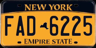 NY license plate FAD6225