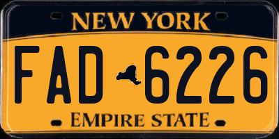 NY license plate FAD6226