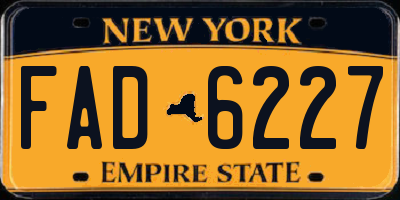 NY license plate FAD6227