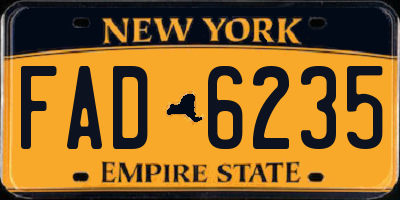 NY license plate FAD6235