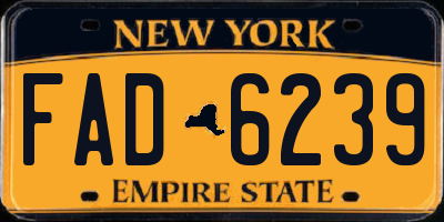 NY license plate FAD6239