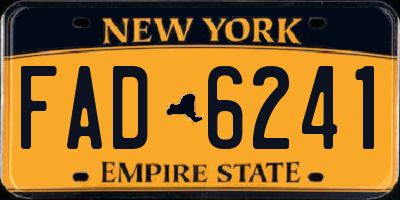 NY license plate FAD6241