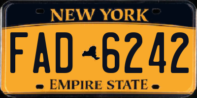 NY license plate FAD6242