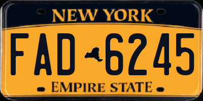 NY license plate FAD6245