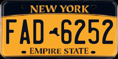 NY license plate FAD6252