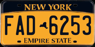 NY license plate FAD6253