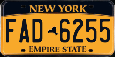 NY license plate FAD6255