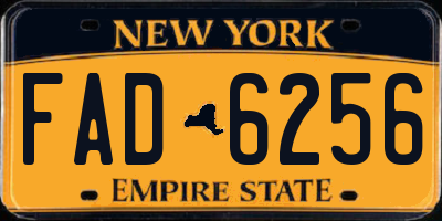 NY license plate FAD6256