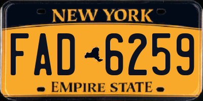 NY license plate FAD6259