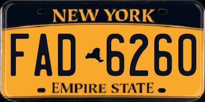 NY license plate FAD6260