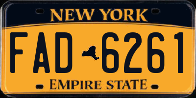 NY license plate FAD6261