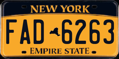 NY license plate FAD6263