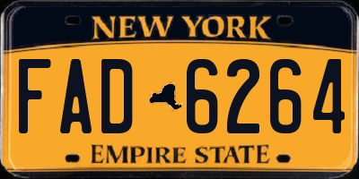 NY license plate FAD6264