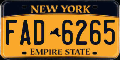 NY license plate FAD6265