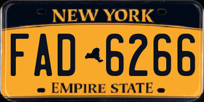 NY license plate FAD6266