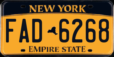 NY license plate FAD6268