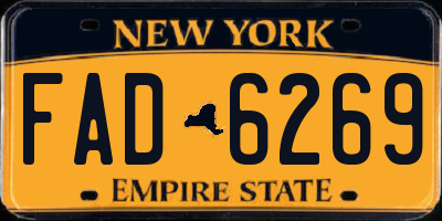 NY license plate FAD6269