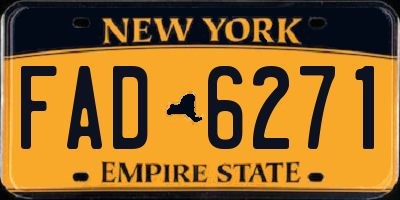 NY license plate FAD6271