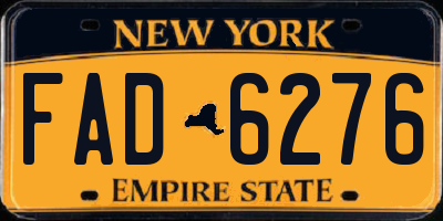 NY license plate FAD6276