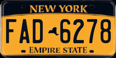 NY license plate FAD6278