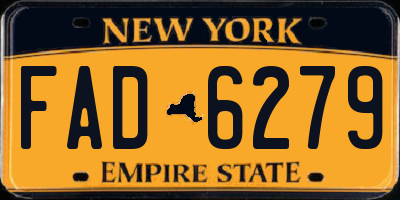 NY license plate FAD6279