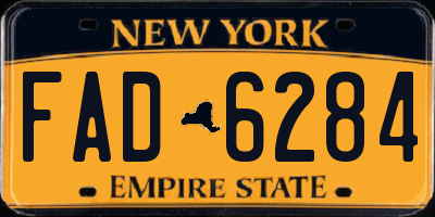 NY license plate FAD6284