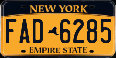 NY license plate FAD6285