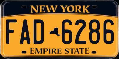 NY license plate FAD6286