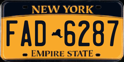 NY license plate FAD6287