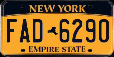 NY license plate FAD6290