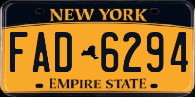 NY license plate FAD6294