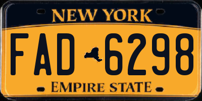 NY license plate FAD6298