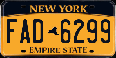 NY license plate FAD6299