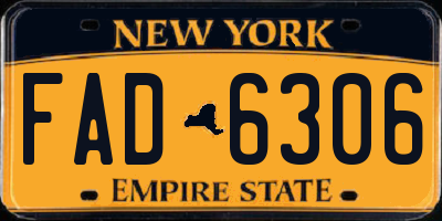 NY license plate FAD6306