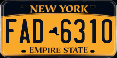 NY license plate FAD6310