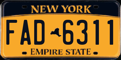 NY license plate FAD6311