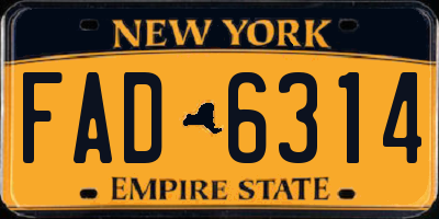 NY license plate FAD6314