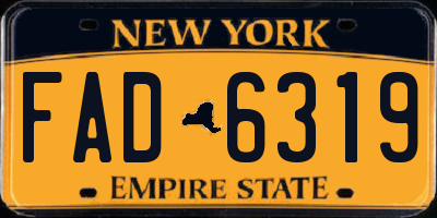 NY license plate FAD6319