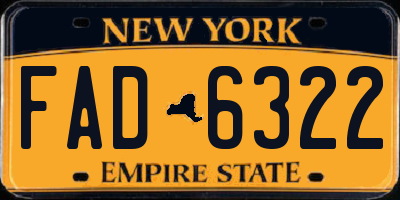 NY license plate FAD6322