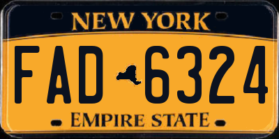 NY license plate FAD6324