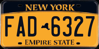 NY license plate FAD6327