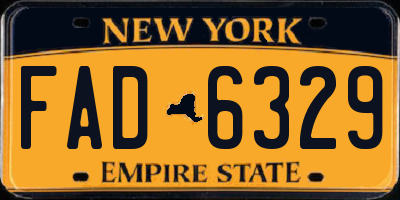 NY license plate FAD6329